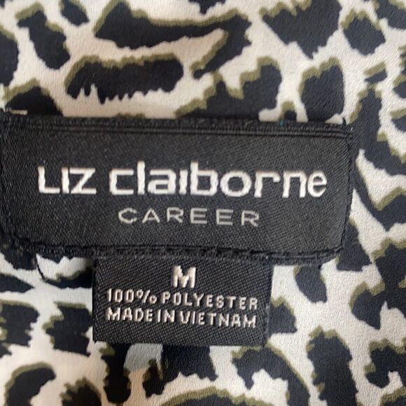 Liz Claibourne Career Sleeveless Blk White Blouse - Picture 5 of 5